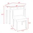 Posh Living Perry Mirrored Corner Bedroom Vanity with Stool in Black