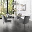 Posh Living Perogo Velvet Dining Chair in Light Gray/Chrome (Set of 2)