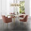 Posh Living Perogo Velvet Dining Side Chair in Blush pink/Gold (Set of 2)