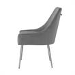 Posh Living Perogo Velvet Dining Side Chair in Light Gray/Chrome (Set of 2)
