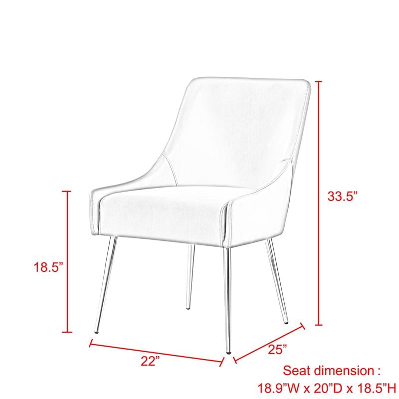 Posh Living Perogo Velvet Dining Side Chair in Navy  Blue/Gold (Set of 2)