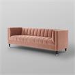 Posh Living Soraya Tufted Velvet Sofa with Nailhead Trim in Blush Pink/Gold