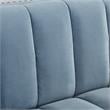 Posh Living Soraya Tufted Velvet Sofa with Nailhead Trim in Slate Blue/Chome