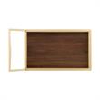 Posh Living Karin Tempered Glass Shelf Bar Serving Cart in Gold/Walnut