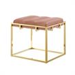 Posh Living Markus Modern Tufted Velvet Ottoman in Blush Pink/Gold