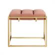 Posh Living Markus Modern Tufted Velvet Ottoman in Blush Pink/Gold
