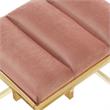 Posh Living Markus Modern Tufted Velvet Ottoman in Blush Pink/Gold