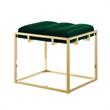 Posh Living Markus Modern Tufted Velvet Ottoman in Green/Gold