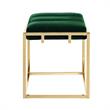 Posh Living Markus Modern Tufted Velvet Ottoman in Green/Gold