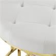 Posh Living Aaden Tufted Faux Leather Nesting Ottoman in White/Gold (Set of 2)