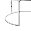 Posh Living Aaden Tufted Faux Leather Nesting Ottoman in Gray/Chrome (Set of 2)