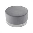Posh Living Suchada Velvet Round Cocktail Ottoman in Gray/Chrome