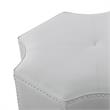 Posh Living Runrawin Faux Leather Octagon Cocktail Ottoman in Silver