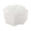 Posh Living Runrawin Faux Leather Octagon Cocktail Ottoman in White