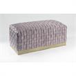 Posh Living Michirin Woven Velvet Bench in Lilac/Gold
