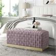 Posh Living Michirin Woven Velvet Bench in Lilac/Gold