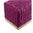 Posh Living Michirin Woven Velvet Bench in Fuchsia/Gold