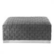 Posh Living Michirin Woven Velvet Bench in Gray/Chrome