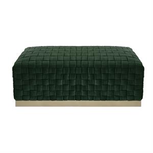 Posh Living Michirin Woven Velvet Bench in Hunter Green/Gold