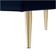 Posh Living Darian Tufted Velvet Bench with Metal Legs in Navy Blue/Gold