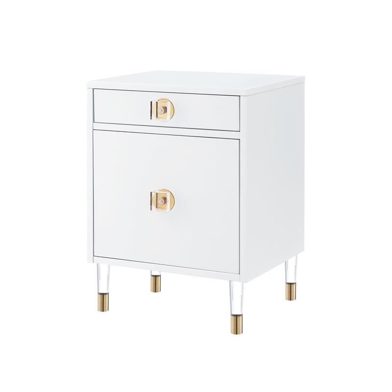 Posh Living Petrocchio Single Drawer/Door Nightstand in White