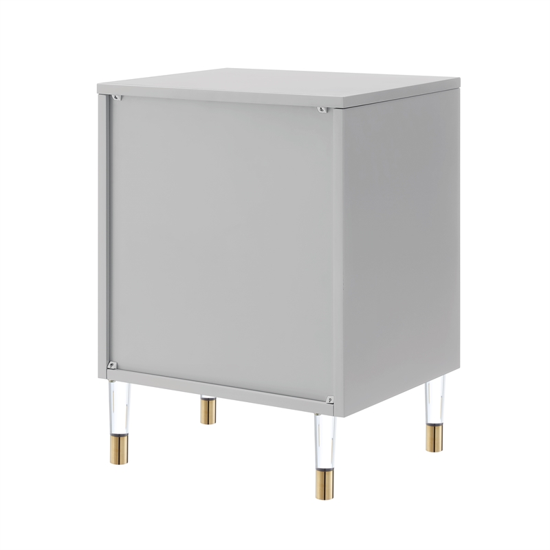 Posh Living Petrocchio Single Drawer/Door Nightstand in Light Gray