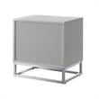 Posh Living Stefano 2-Drawer Nightstand with Metal Base in Light Gray/Chrome