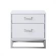 Posh Living Stefano 2-Drawer Nightstand with Metal Base in Dark Gray/Chrome