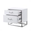 Posh Living Stefano 2-Drawer Nightstand with Metal Base in Dark Gray/Chrome