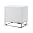 Posh Living Stefano 2-Drawer Nightstand with Metal Base in Dark Gray/Chrome