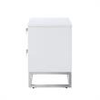 Posh Living Stefano 2-Drawer Nightstand with Metal Base in Dark Gray/Chrome