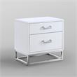 Posh Living Stefano 2-Drawer Nightstand with Metal Base in Dark Gray/Chrome