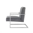 Posh Living Xzavier Velvet Upholstered Accent Chair in Gray/Chrome