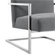 Posh Living Xzavier Velvet Upholstered Accent Chair in Gray/Chrome
