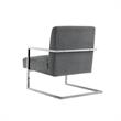 Posh Living Xzavier Velvet Upholstered Accent Chair in Gray/Chrome