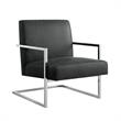 Posh Living Xzavier Faux Leather Accent Chair in Charcoal/Chrome