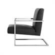 Posh Living Xzavier Faux Leather Accent Chair in Charcoal/Chrome