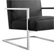 Posh Living Xzavier Faux Leather Accent Chair in Charcoal/Chrome