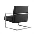 Posh Living Xzavier Faux Leather Accent Chair in Charcoal/Chrome