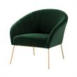 Posh Living Brixton Velvet Barrel Back Accent Chair in Green/Gold