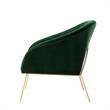 Posh Living Brixton Velvet Barrel Back Accent Chair in Green/Gold