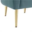 Posh Living Blaze Velvet Upholstered Barrel Back Accent Chair in Teal/Gold