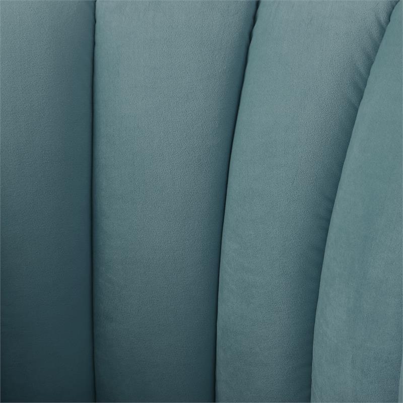 Posh Living Blaze Velvet Upholstered Barrel Back Accent Chair in Teal/Gold