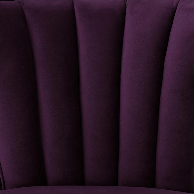 Posh Living Damari Tufted Velvet Wingback Accent Chair in Purple