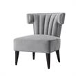 Posh Living Damari Tufted Velvet Wingback Accent Chair in Gray