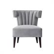Posh Living Damari Tufted Velvet Wingback Accent Chair in Gray