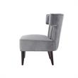 Posh Living Damari Tufted Velvet Wingback Accent Chair in Gray