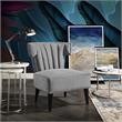 Posh Living Damari Tufted Velvet Wingback Accent Chair in Gray