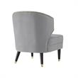 Posh Living Shepherd Velvet Wingback Accent Chair in Gray