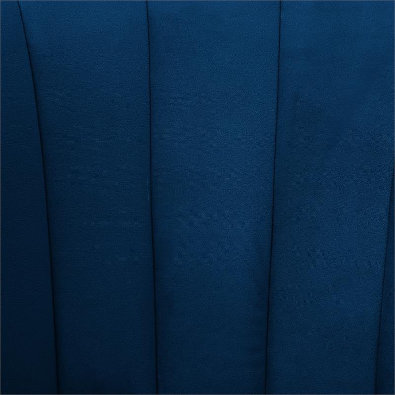 Posh Living Shepherd Velvet Accent Chair in Navy Blue